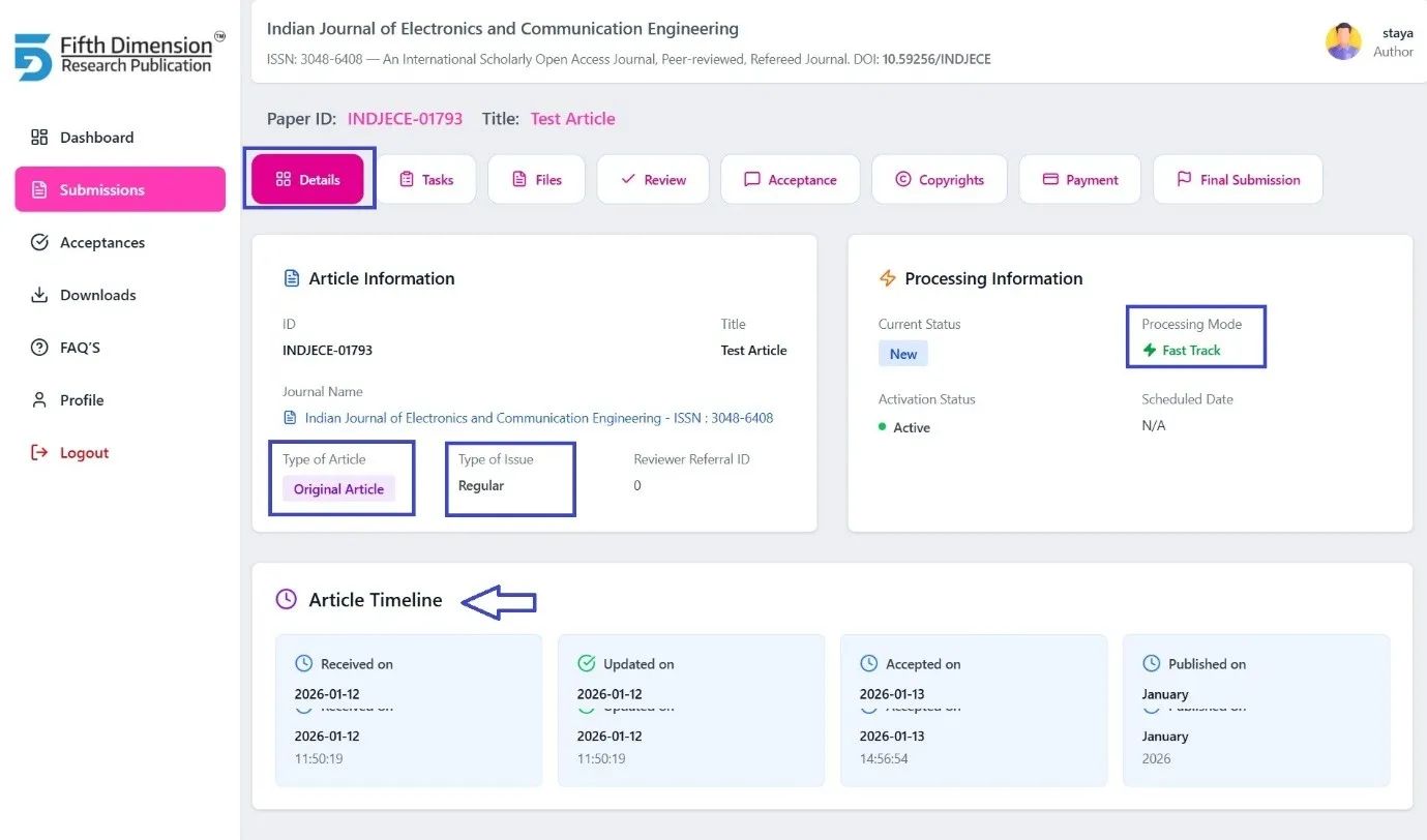 EMS Details Tab
